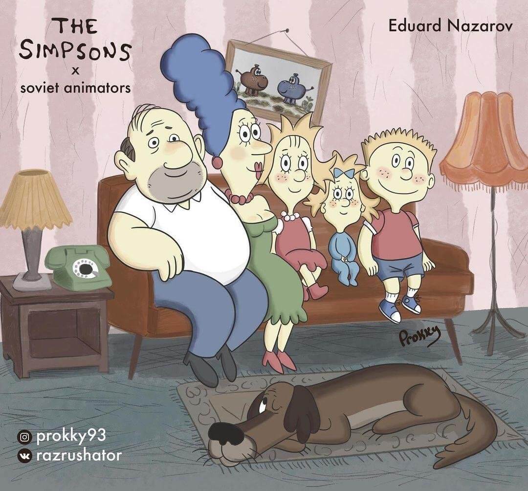 Симпсоны в образе героев советских мультфильмов (скетчи)